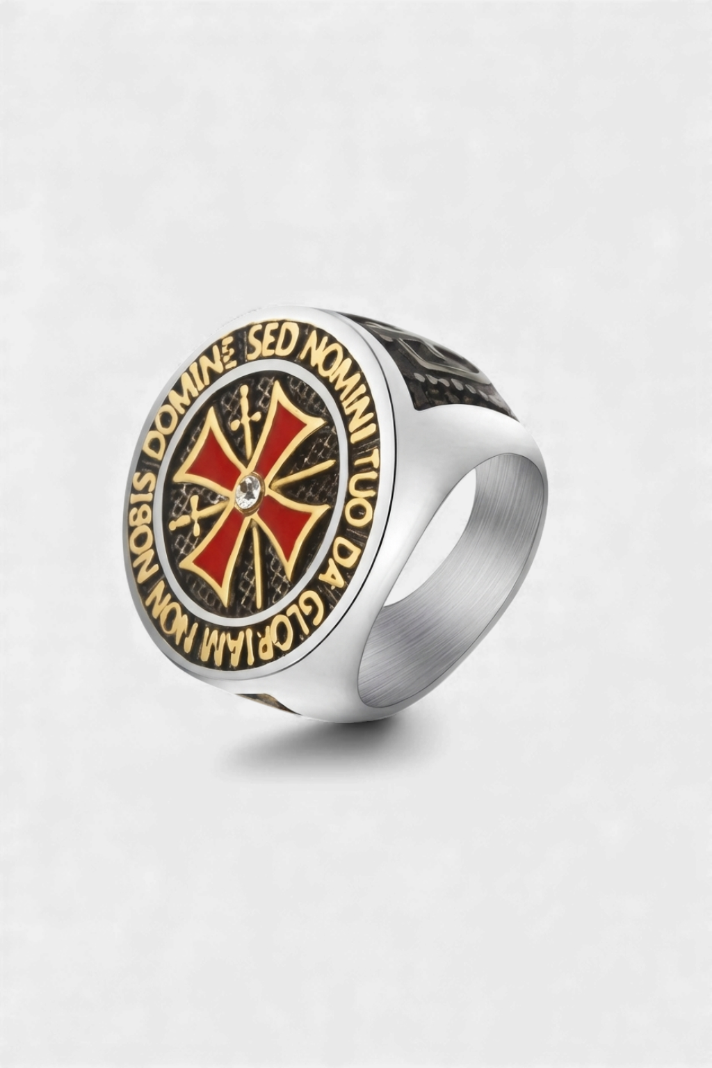 Bague Chevalière Croix Templiers Argent