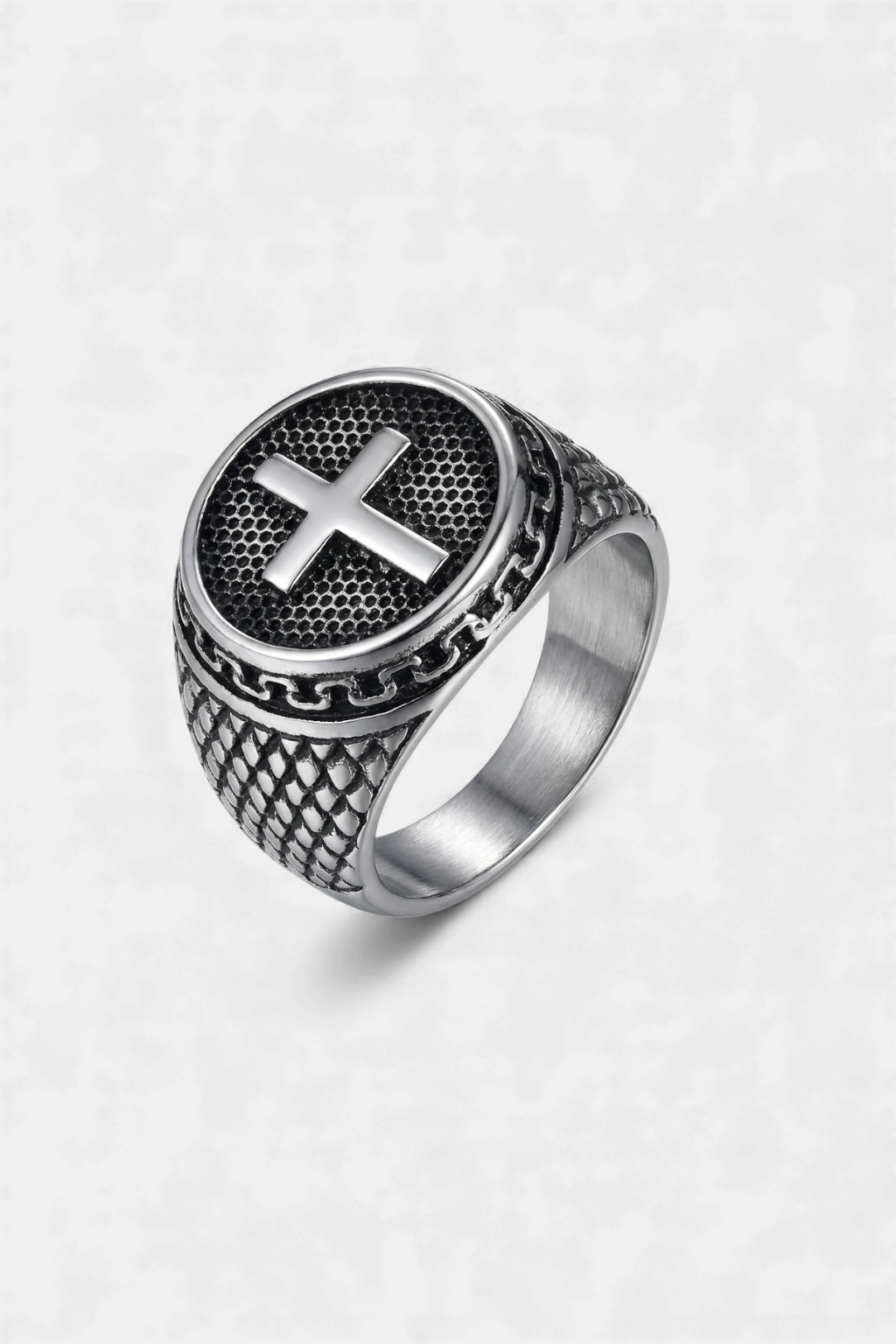 Bague Chevalière Sainte Croix Argent