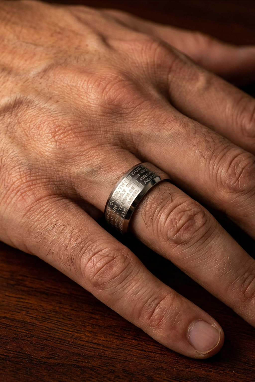 Bague Religieuse En Argent Prière Du Notre Père