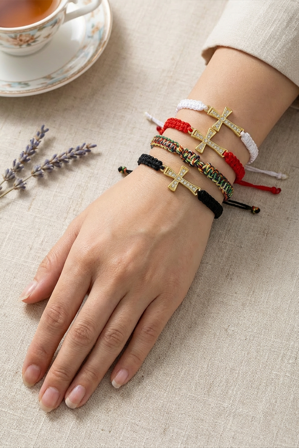 Bracelet Cordon Croix