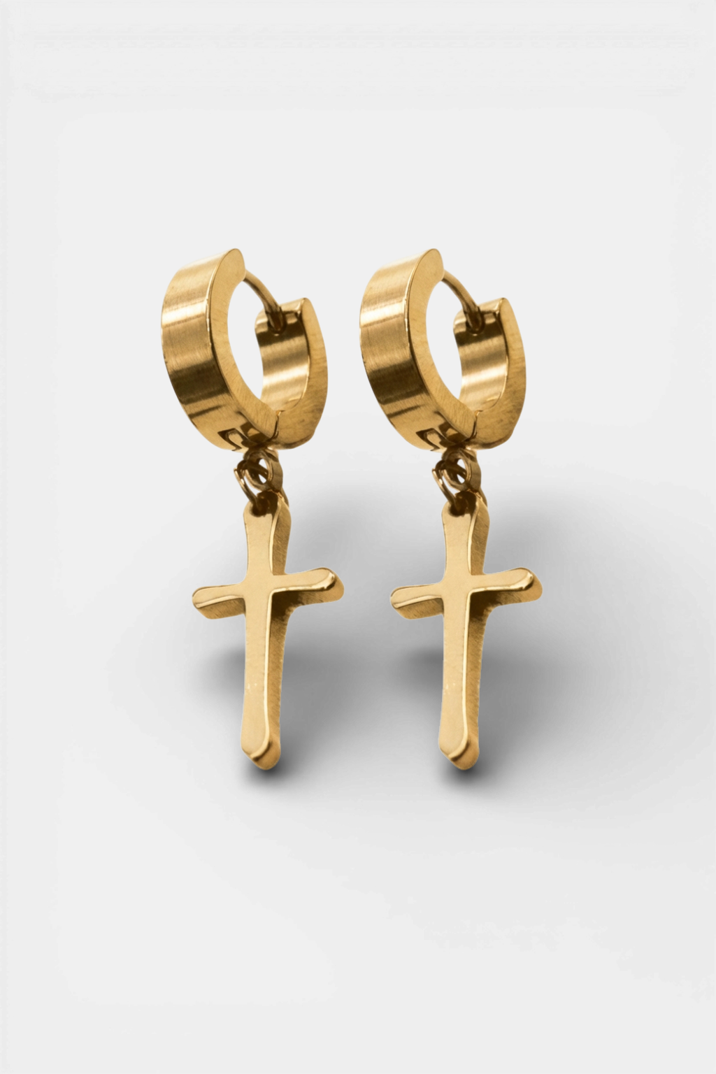 Boucles D'Oreilles Grande Croix LUCIE Doré