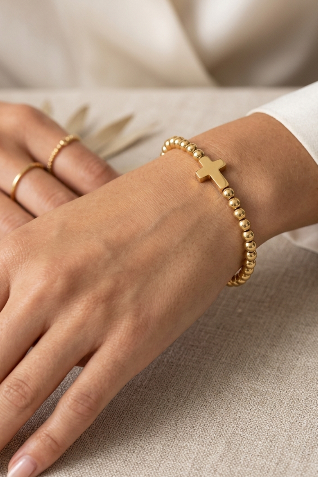 Bracelet Croix Perle II - Boutique Chretienne