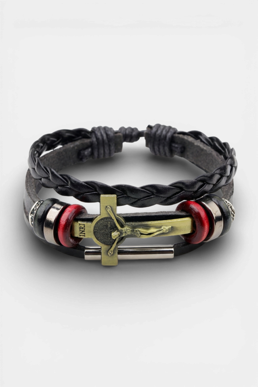 Bracelet Croix En Cuir Crucifix Jésus