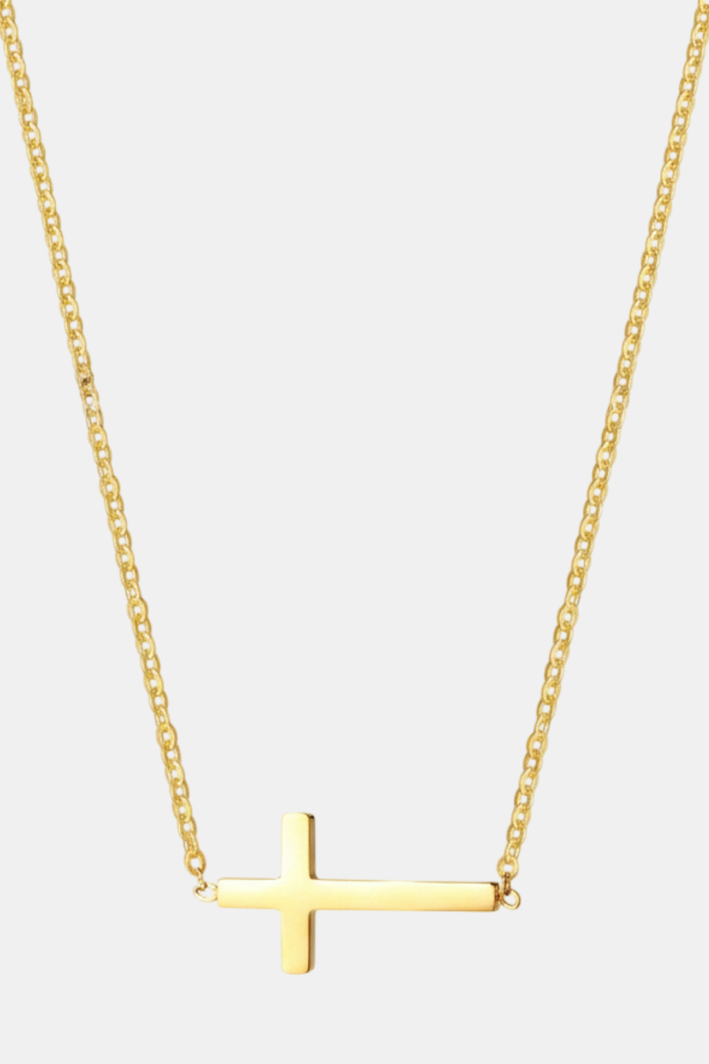 Collier Croix Femme Croix Latérale Or