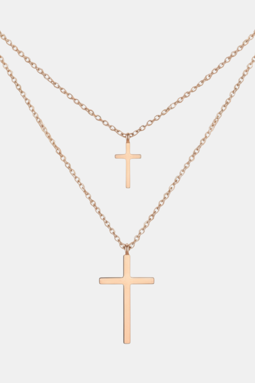 Collier Croix Femme Double Chaîne Croix