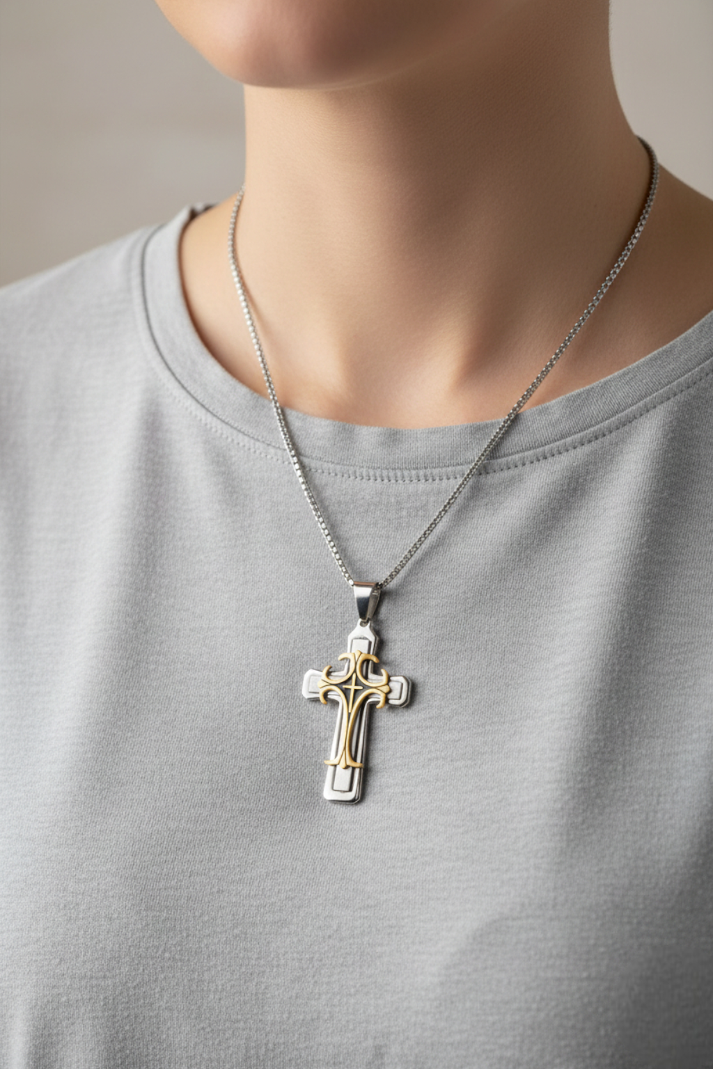 Colar Cruz Homem<br> Pendente Cruz