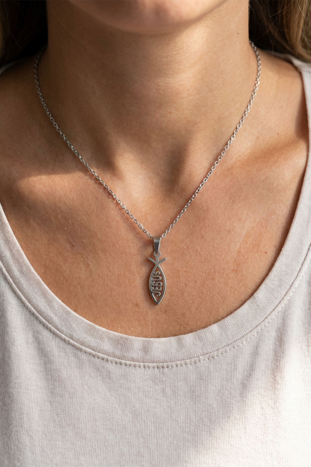 Collier Ichthus Symbole Chrétien Argent