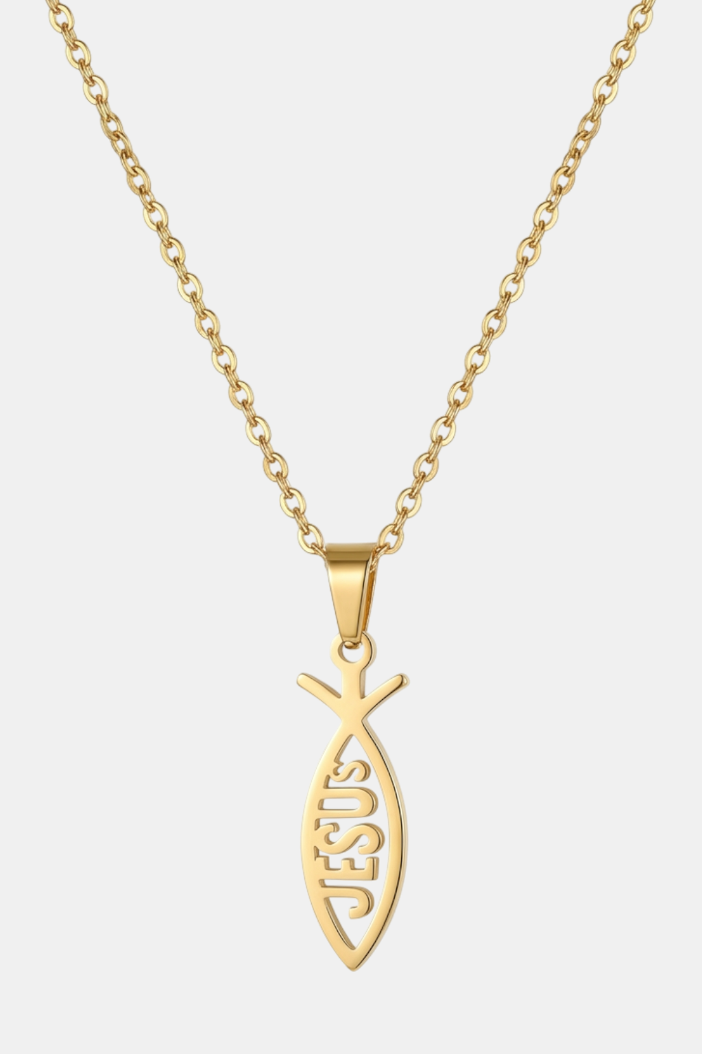Collier Ichthys Symbole Religieux Or