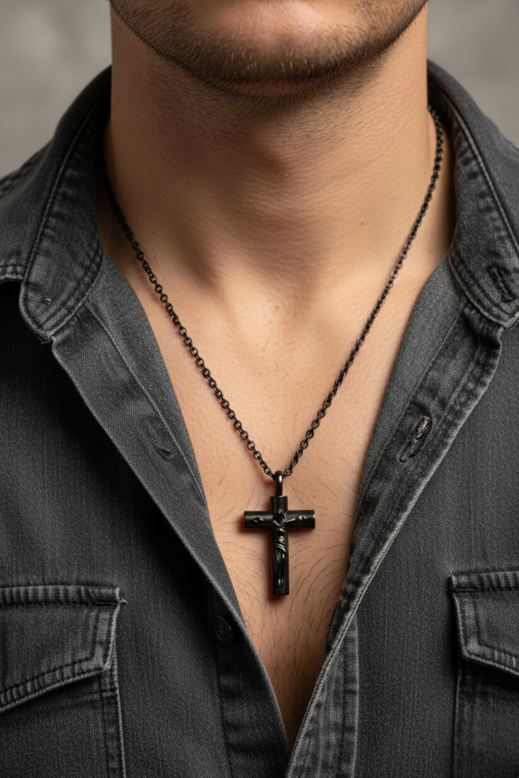 Collier Jésus Croix Noire