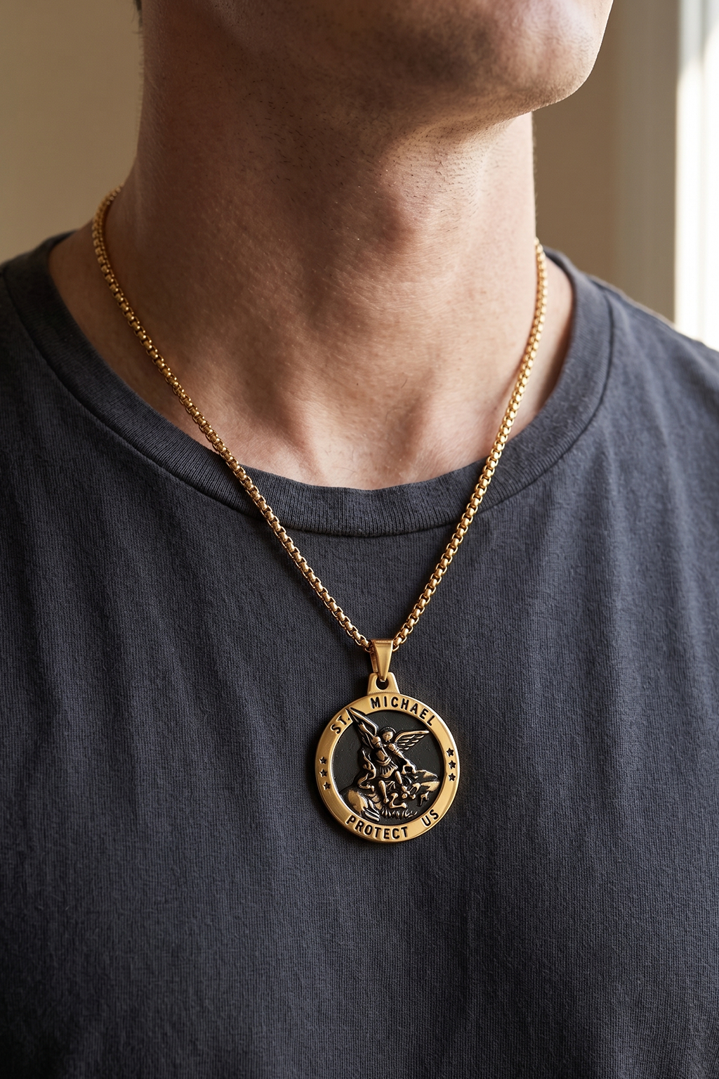 Collier ST MICHEL ARCHANGE - Couleur OR - Boutique Chretienne