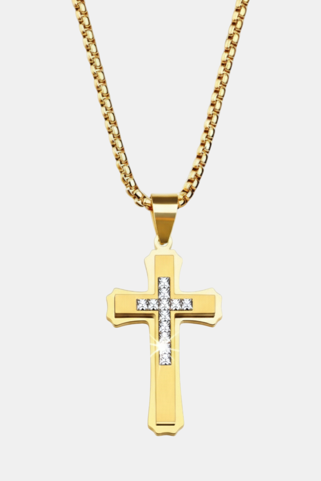 Collier Croix Homme Croix Diamant Or