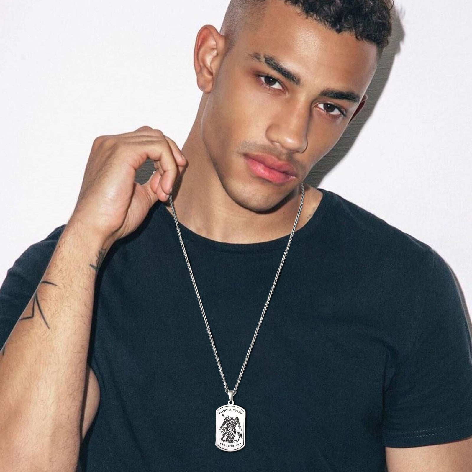 Collier Homme Saint Michel 60cm-Boutique Chrétienne