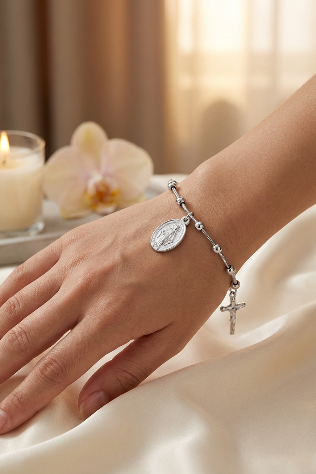 Bracelet Vierge Marie Argent