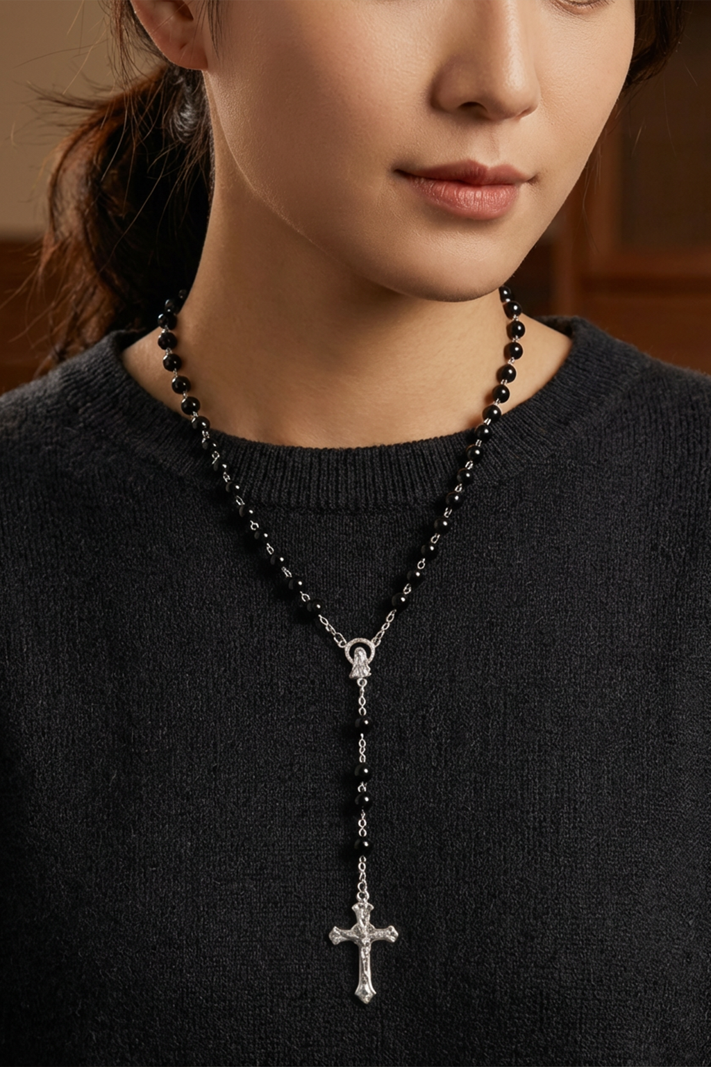 black rosary beads
