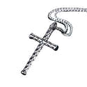Collier Croix Noir Et Argent Pour Homme - 2 Tailles, Acier Inoxydable Hypoallergénique, Cadeau Anniversaire Saint-Valentin - 9