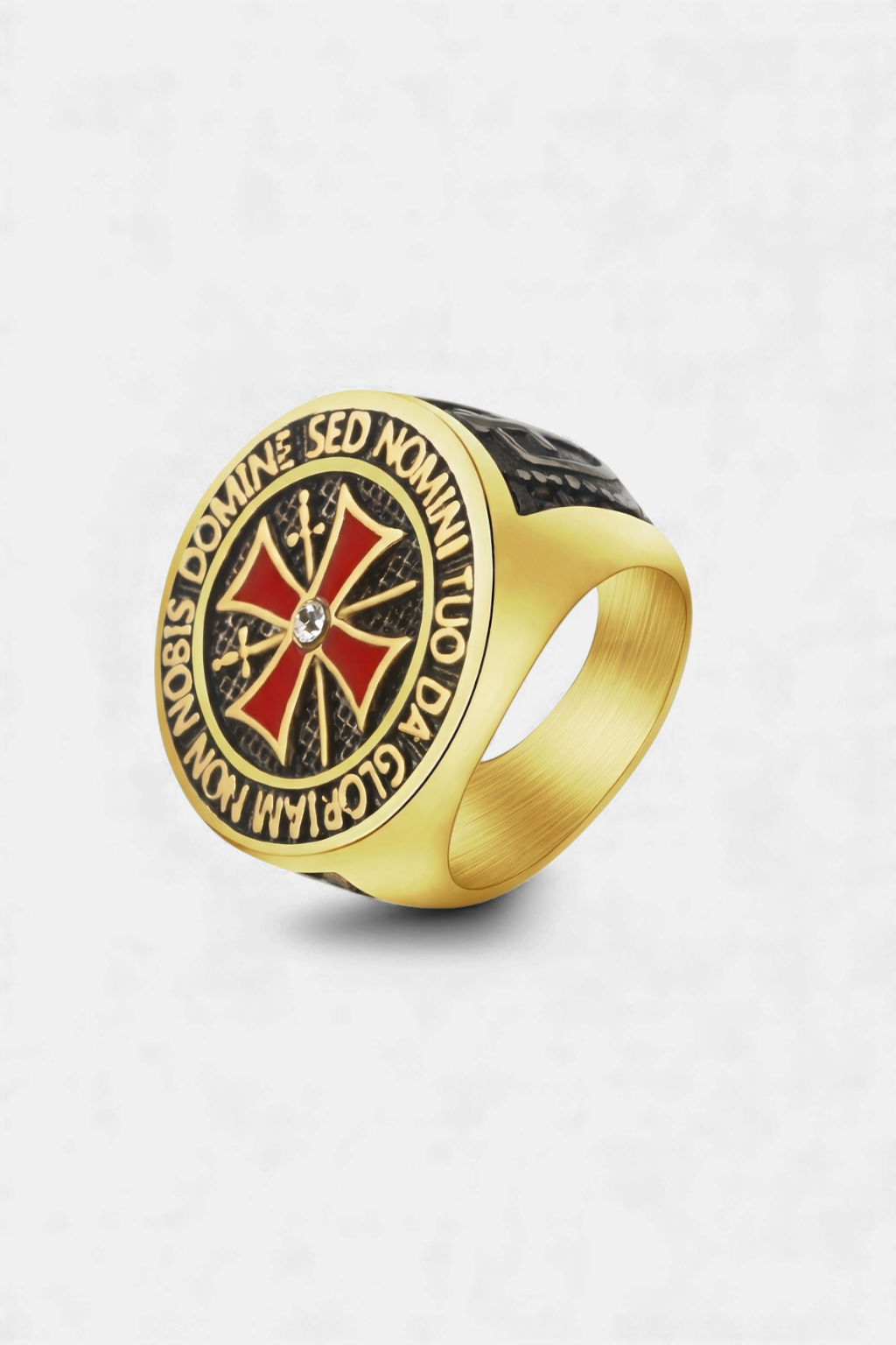 Bague Chevaliere Croix Templier Or