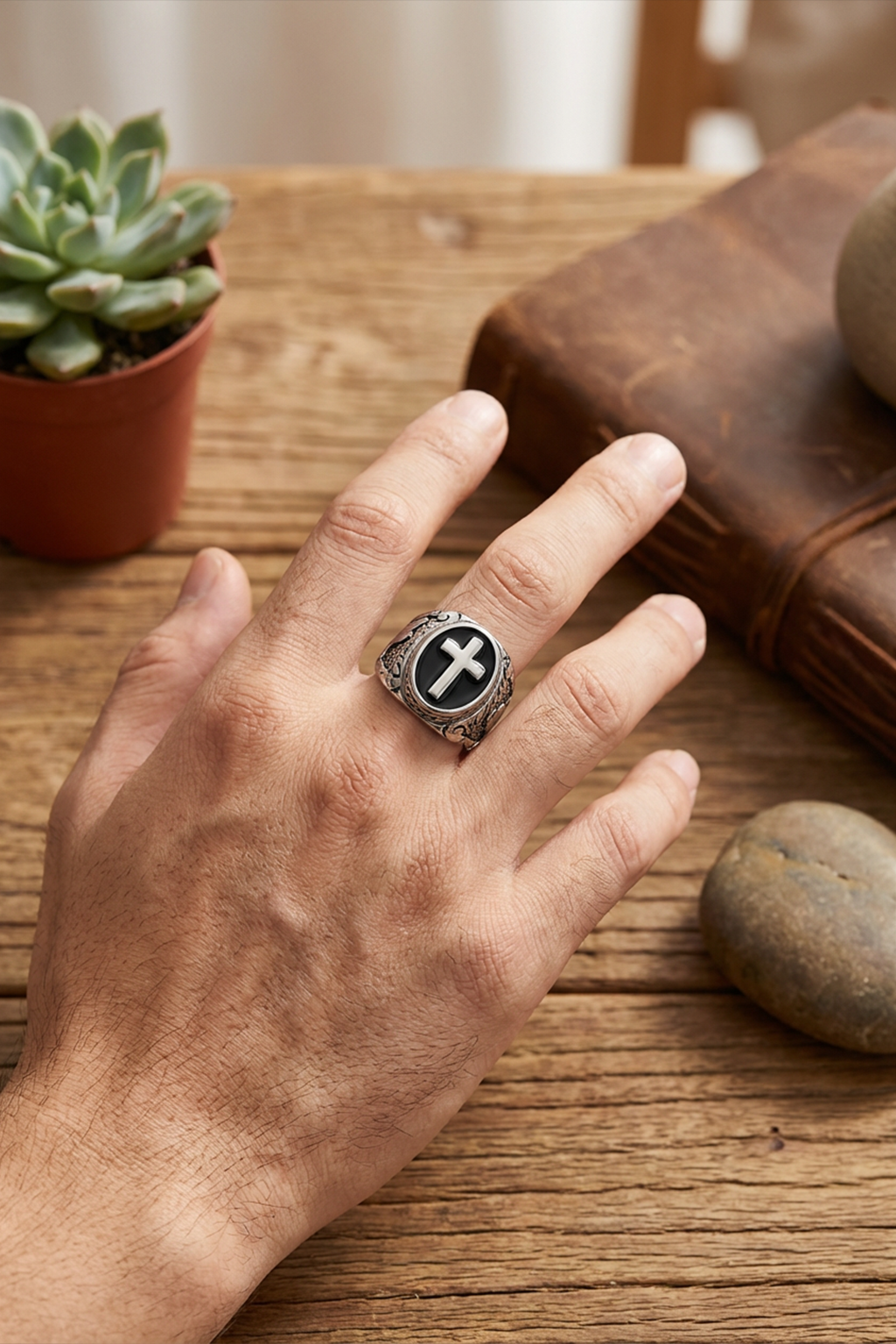 Bague Chevalière Sainte Croix Argent