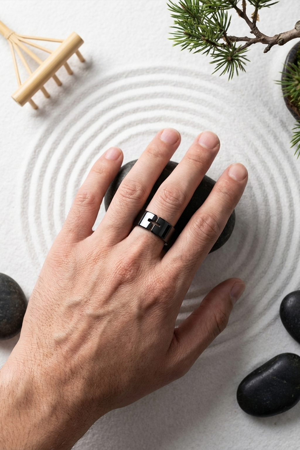 Bague Homme Croix Creuse