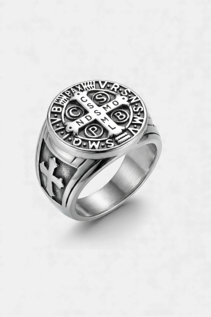 Medal Ring<br> Saint Benedict Silver