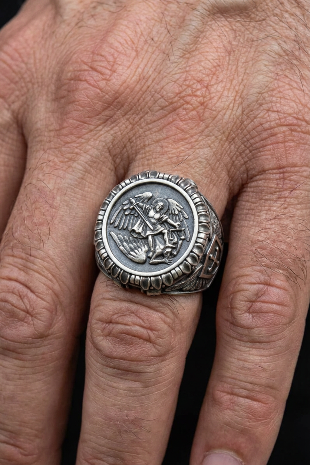 Bague Médaille Saint Michel Archange