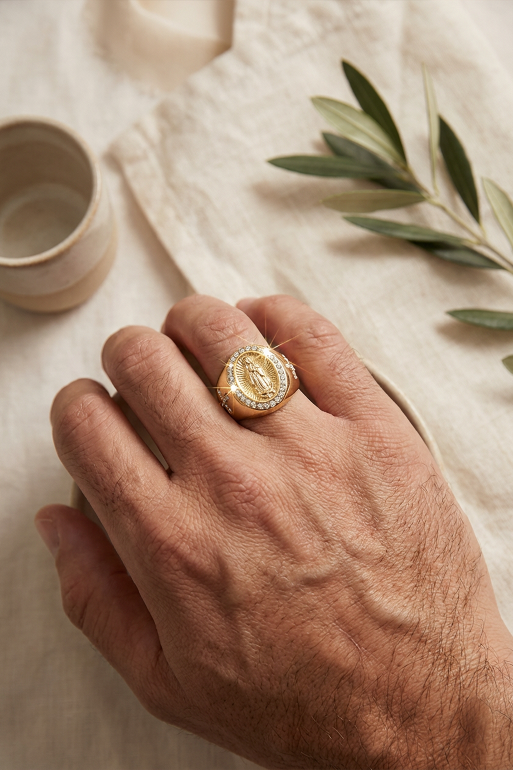Bague Religieuse Or Vierge Marie