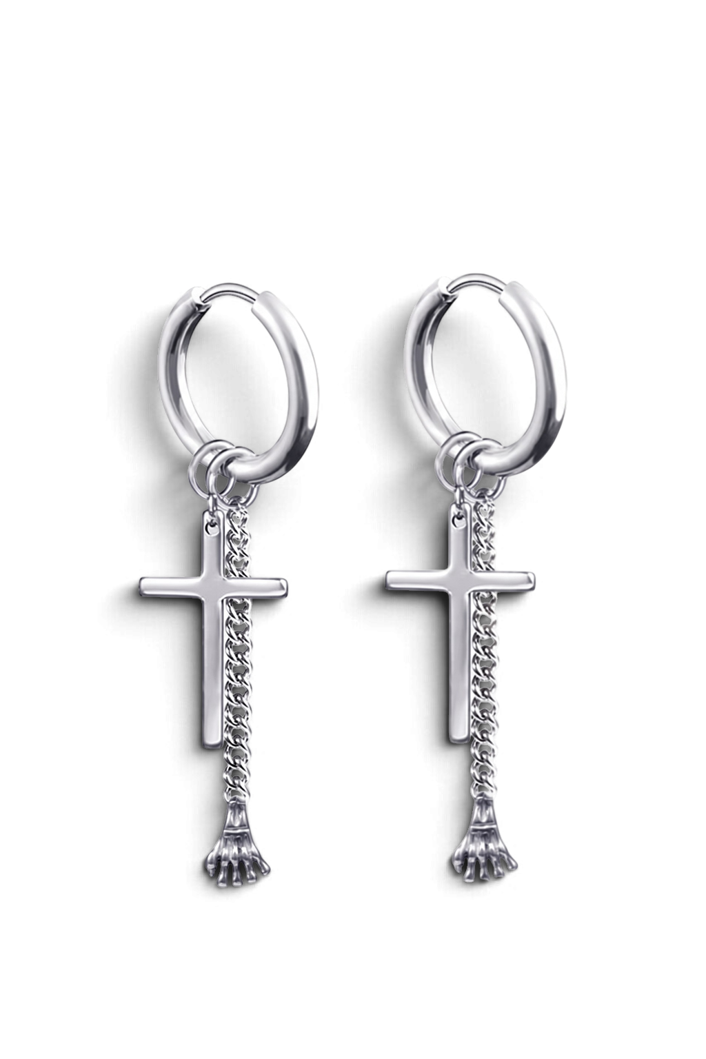 Boucle D'oreille Croix Argent - Boutique Chretienne