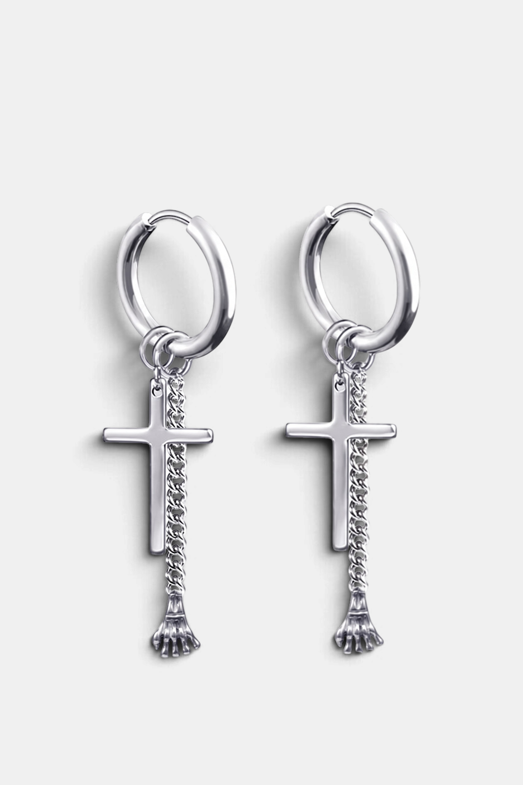 Boucle D'oreille Croix Argent - Boutique Chretienne