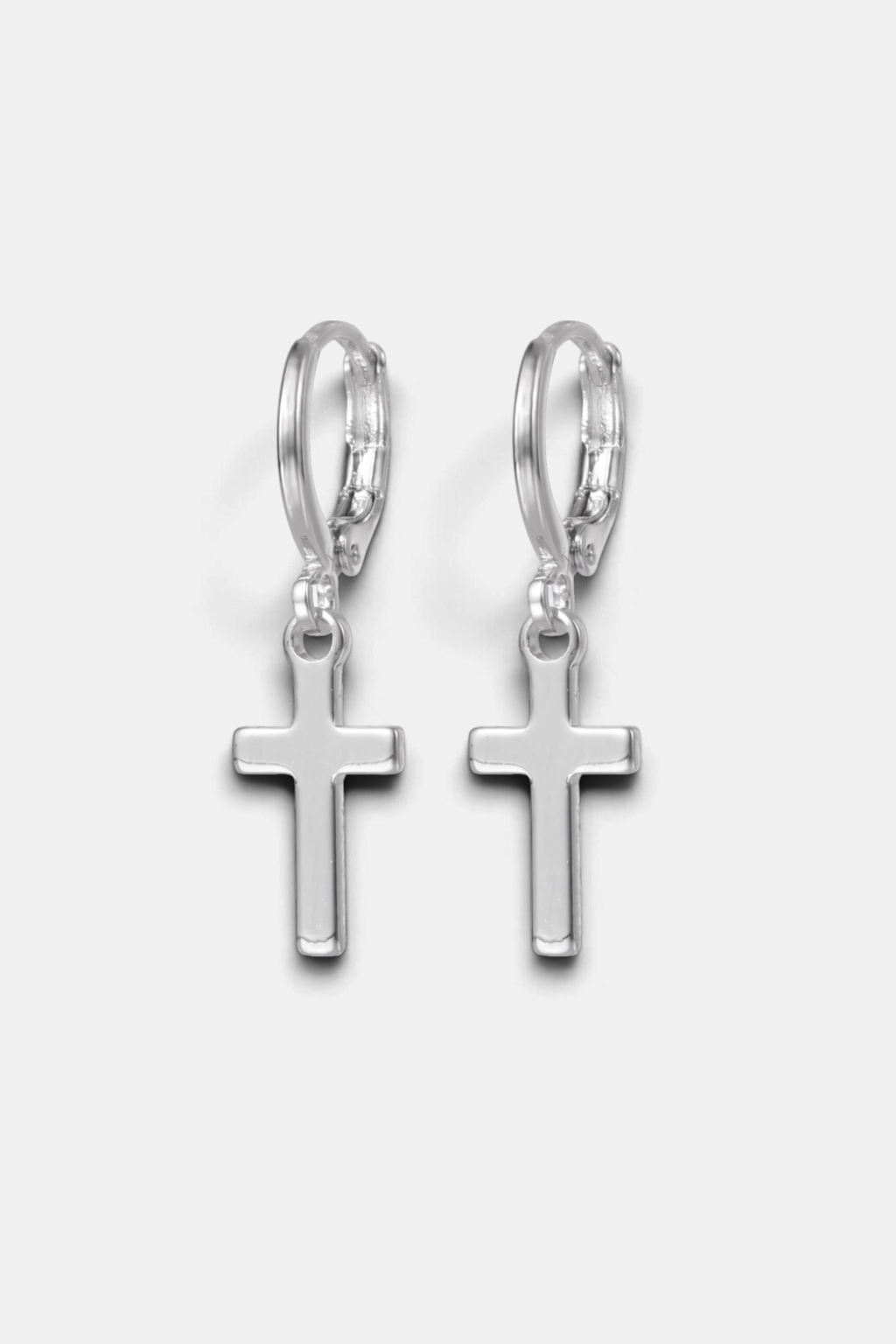 Boucles D'oreilles Croix Argent II - Boutique Chretienne