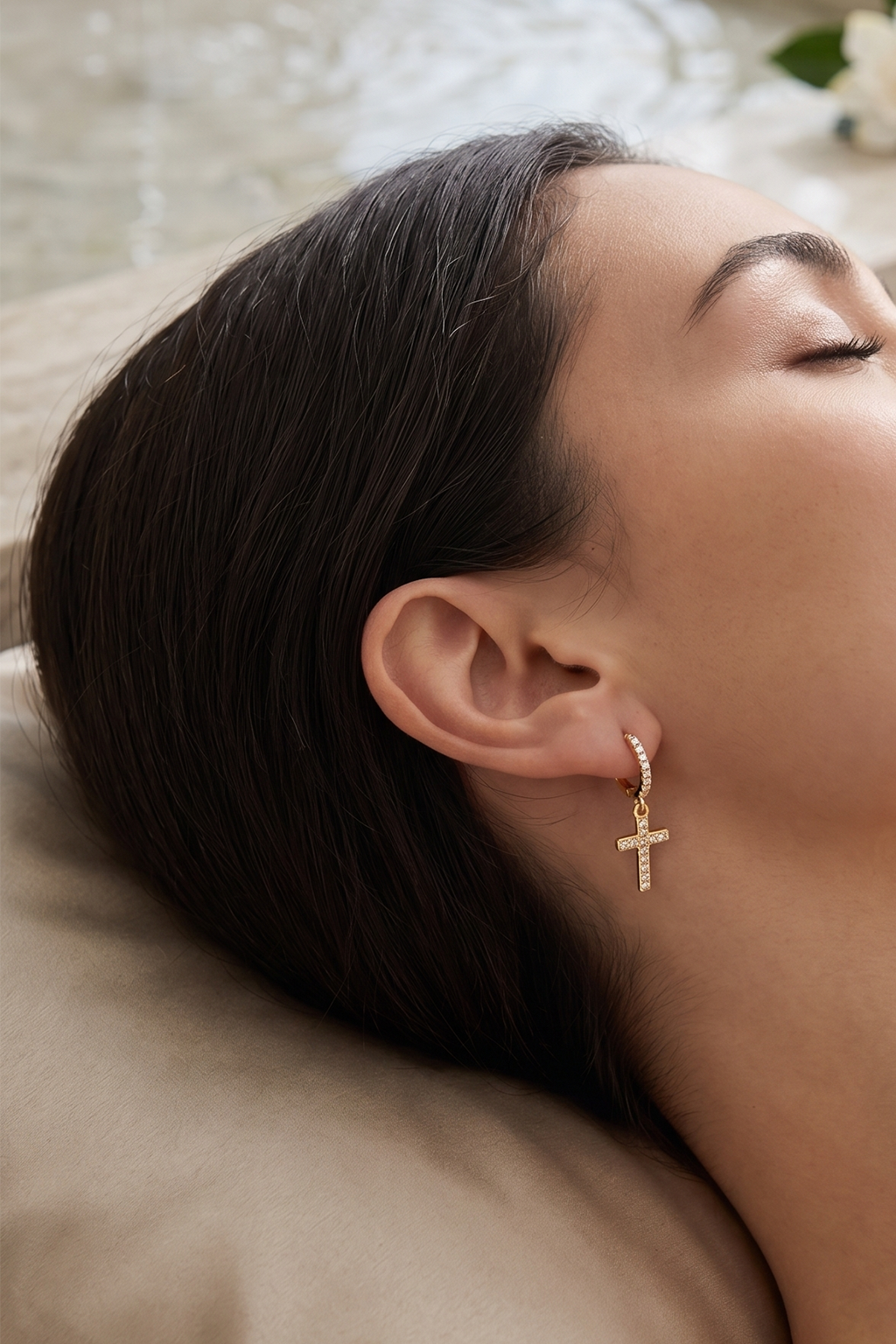 Boucles D'oreilles Croix OR - Boutique Chretienne