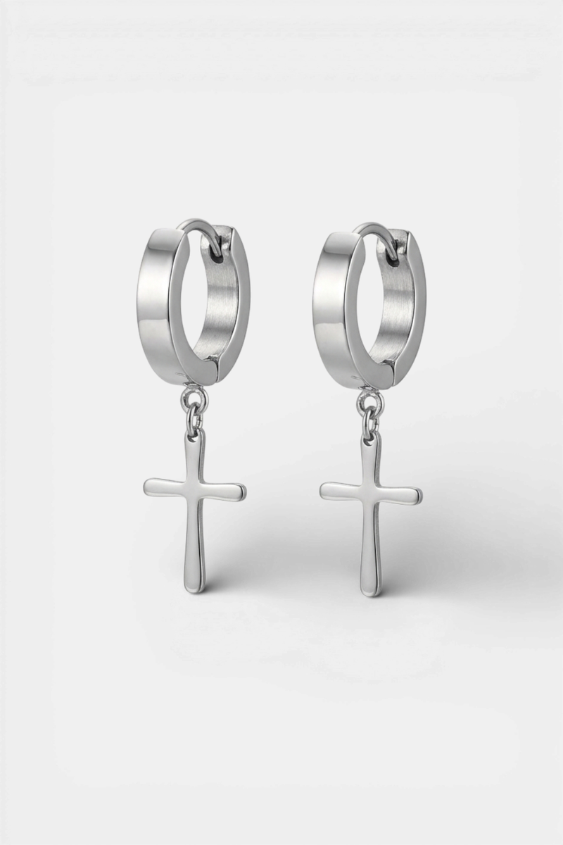 Boucles D'oreilles Croix - Aliénor Argent