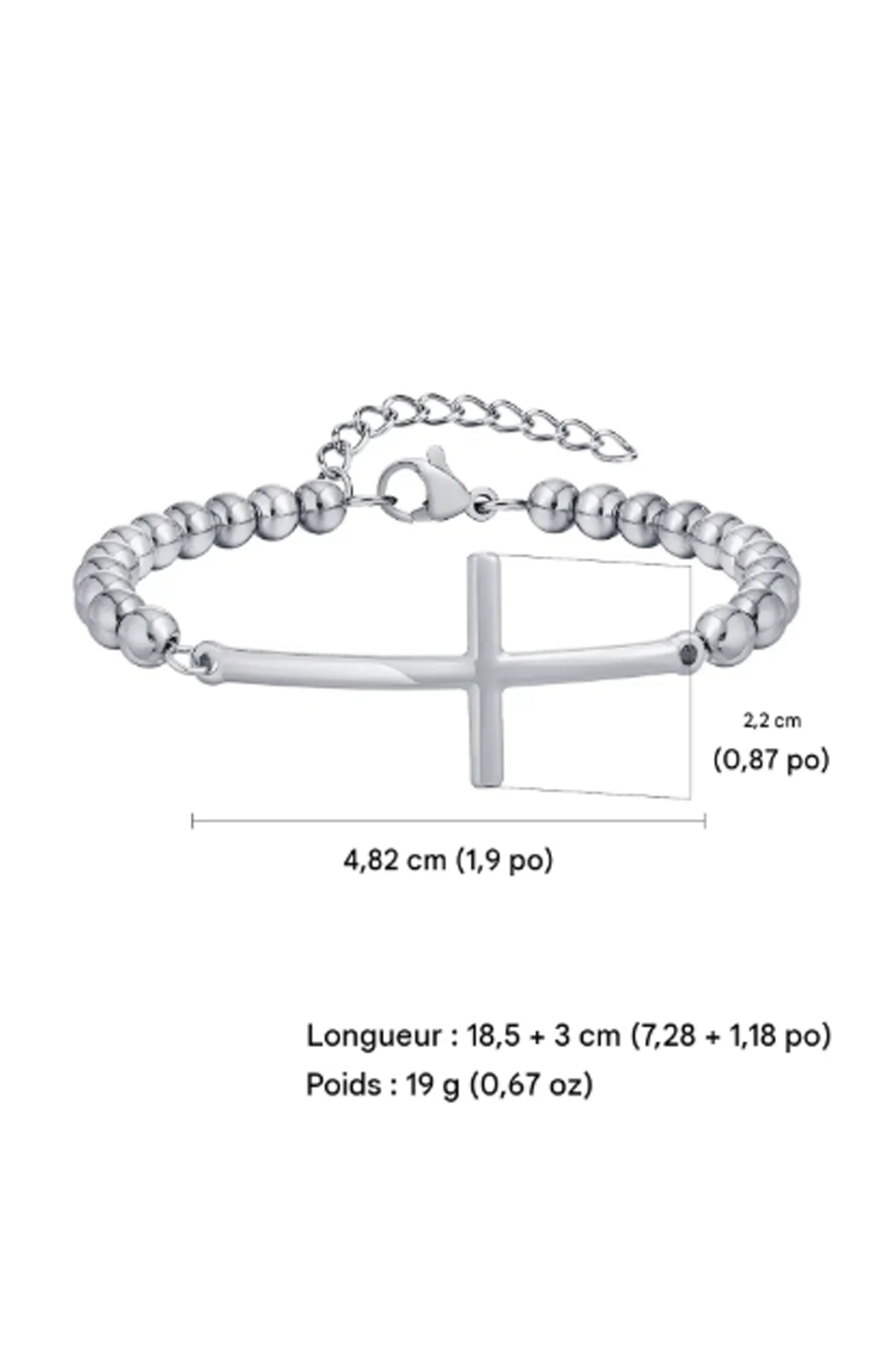 Bracelet Croix Argent - Boutique Chretienne