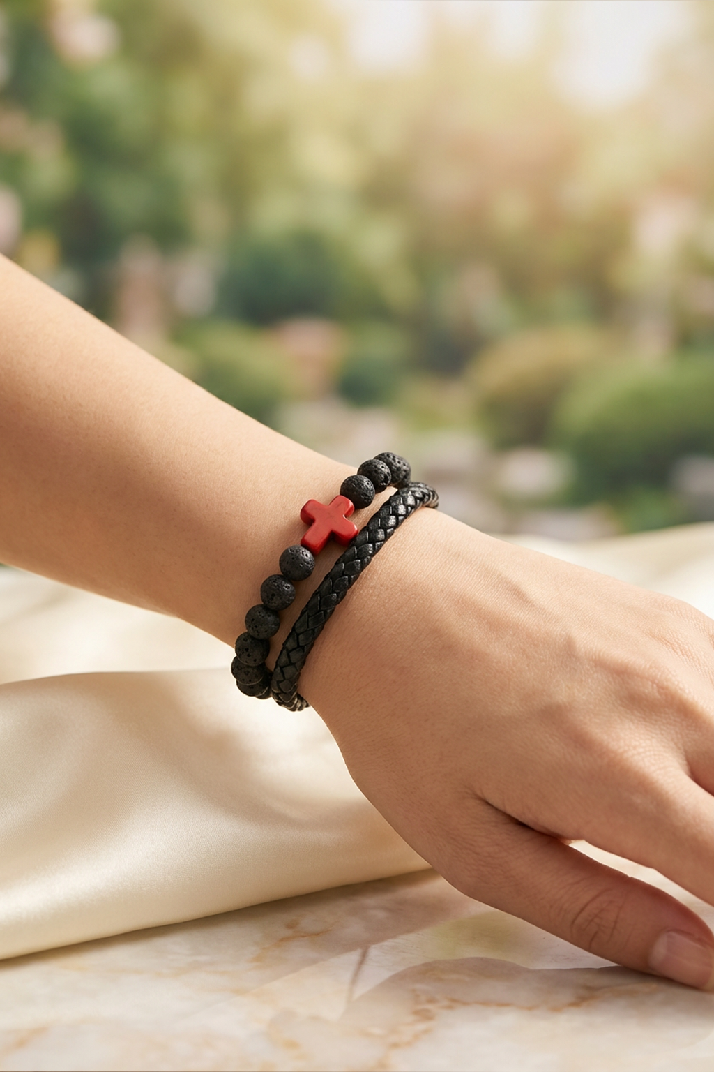 Bracelet Croix Chrétienne Et Croix Rouge