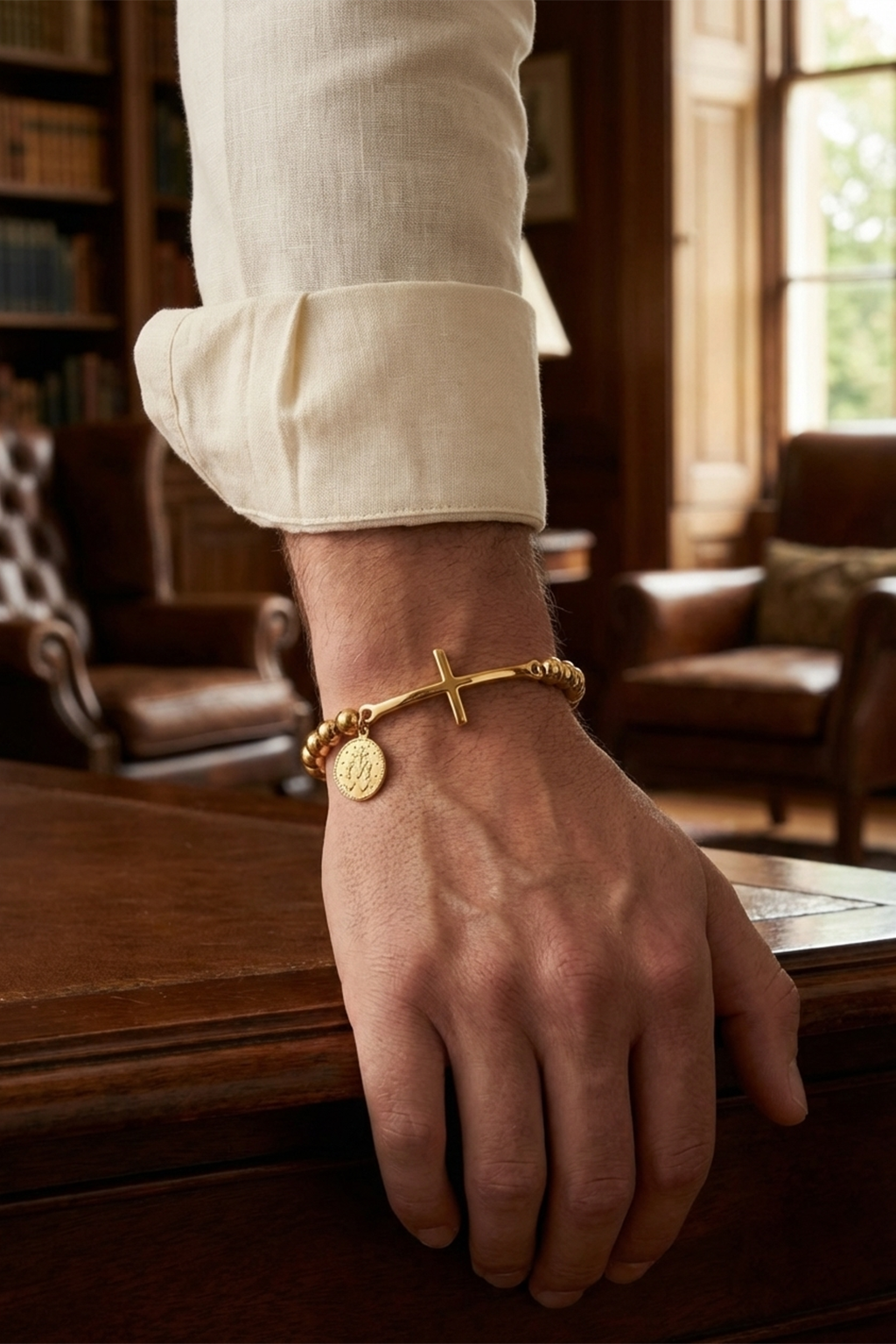 Bracelet Croix Medaille Miraculeuse Or