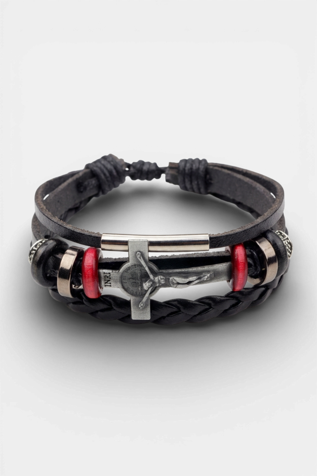 Bracelet Croix En Cuir Crucifix Jésus