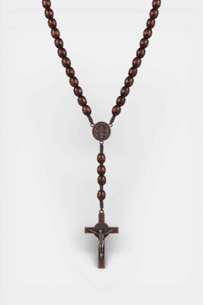 Wooden and rope rosary beads