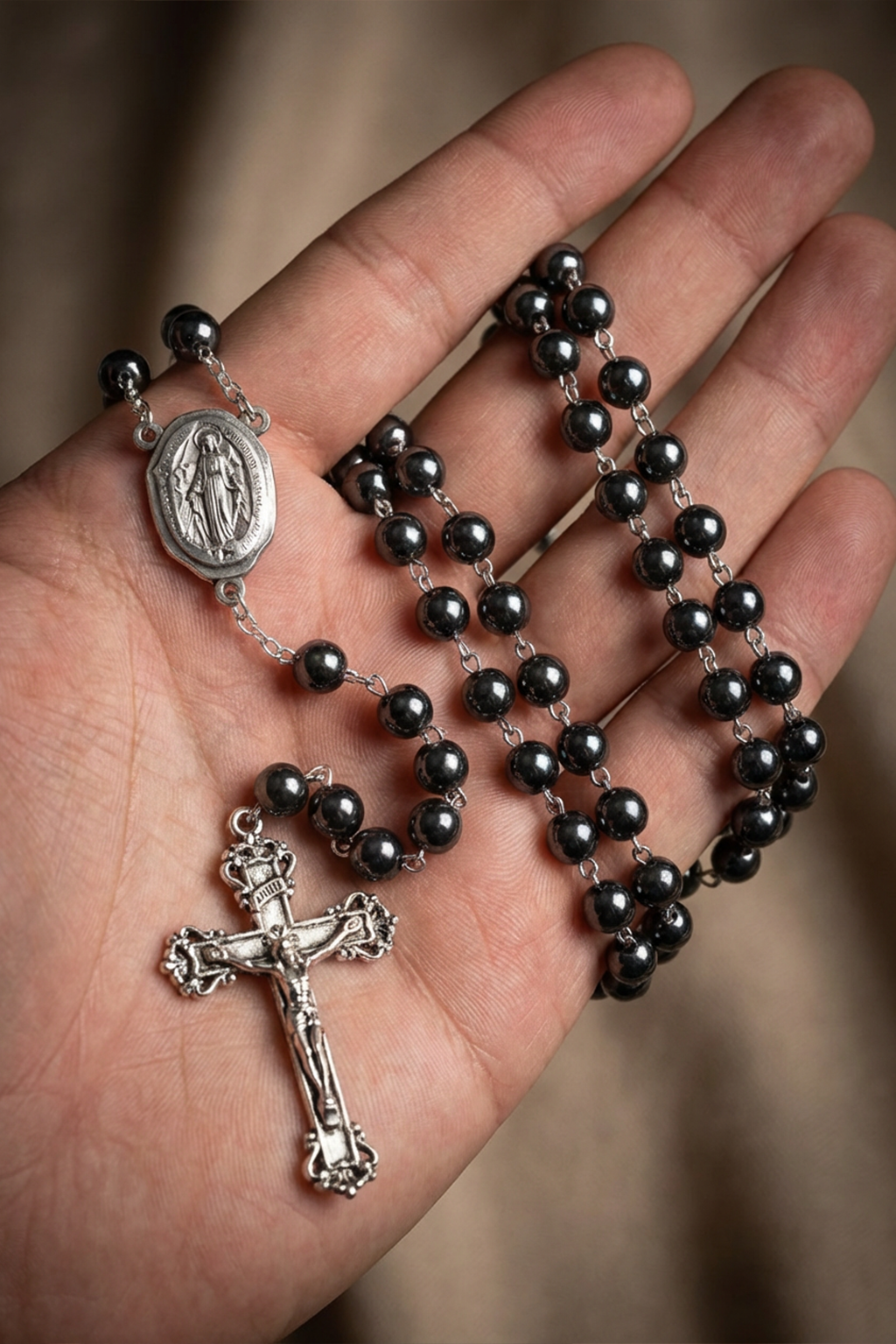 Rosario da combattimento argento