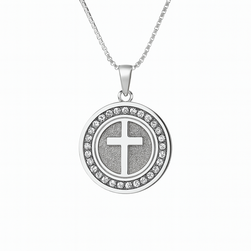Medaille religieuse<br> Croix en Argent-Boutique Chrétienne