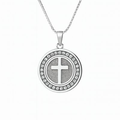 Medaille religieuse<br> Croix en Argent-Boutique Chrétienne