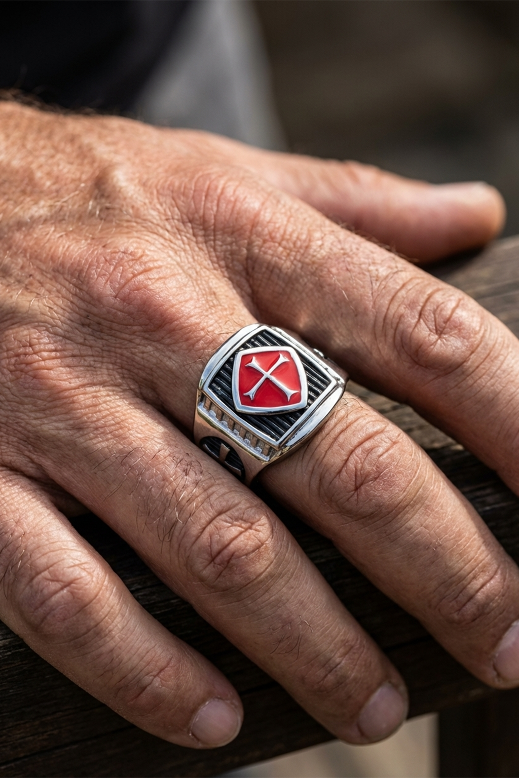 Men's Signet Ring<br> Templar Shield