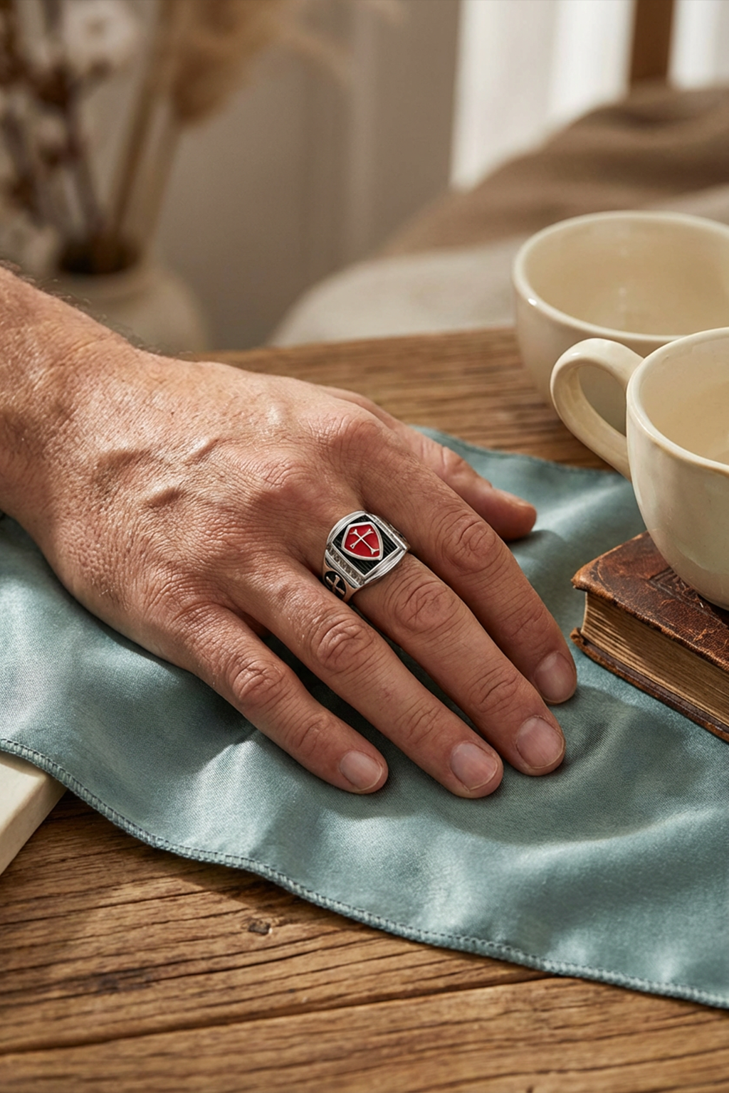 Men's Signet Ring<br> Templar Shield