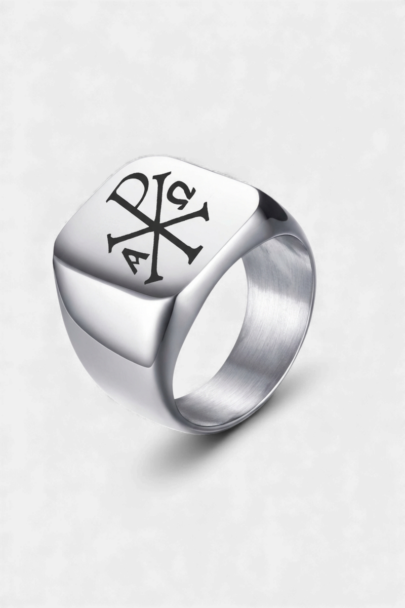 Men's Signet Ring <br>Silver Chi Rho