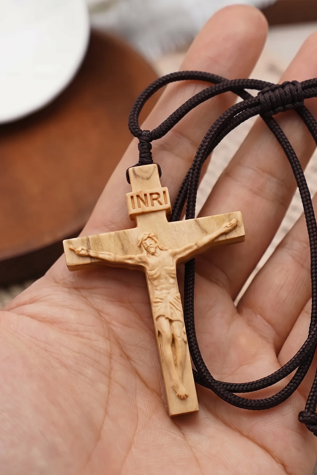 Collier Croix Bois - Boutique chretienne