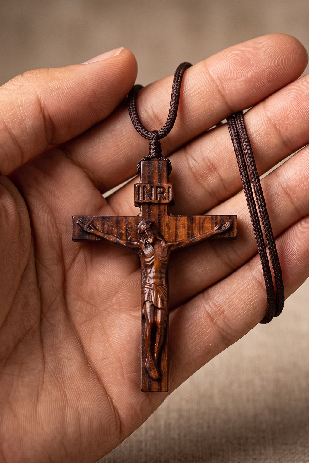 Collier Croix Bois - Boutique chretienne