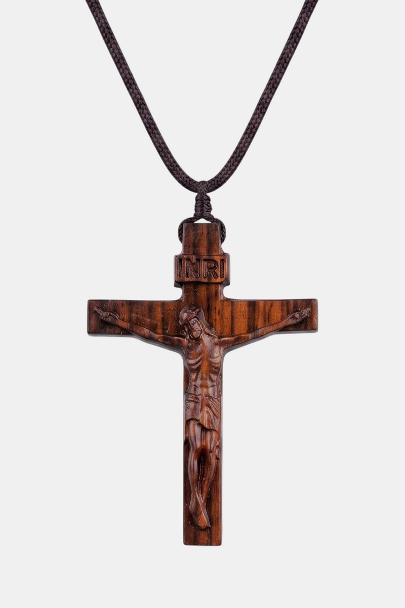 Collier Croix Bois - Boutique chretienne