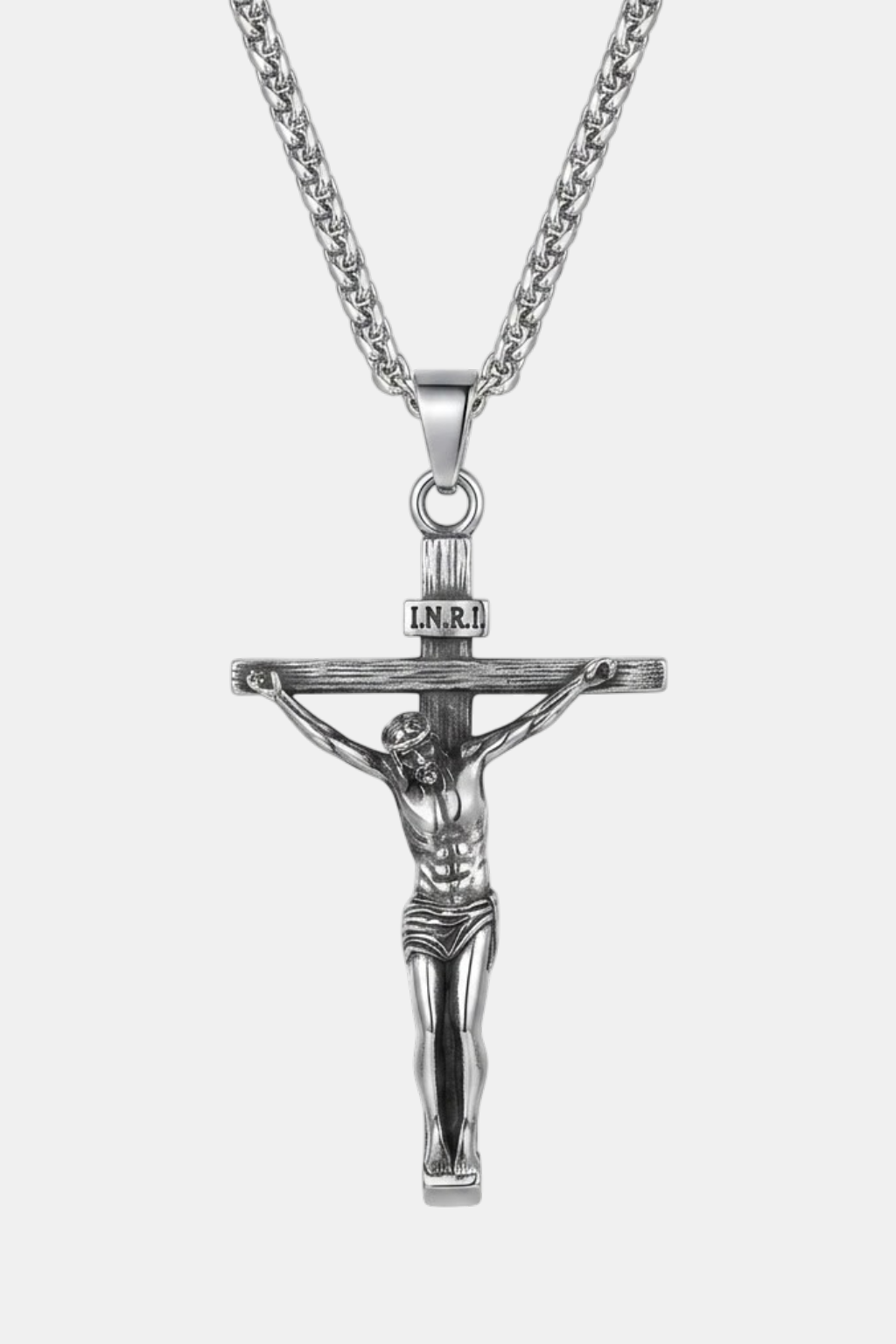 Collier Croix De JÉSUS - Couleur Argent - Boutique Chretienne