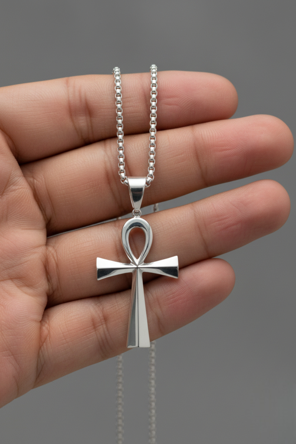 Collar Cruz Egipcia<br> Símbolo de Vida Plata