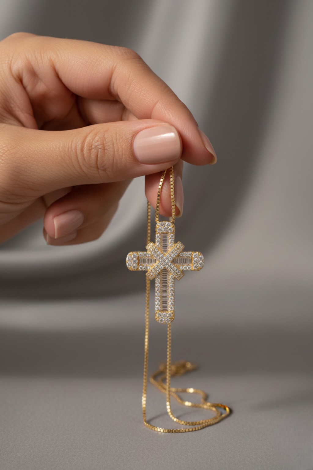 Women's Cross Necklace<br> Small Diamond Cross