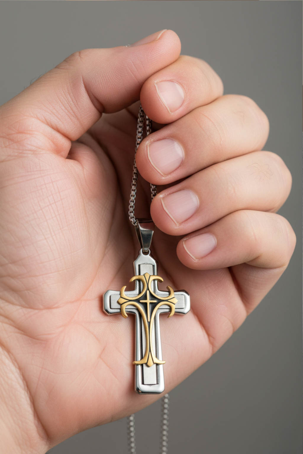 Collar Cruz Hombre<br> Colgante Cruz