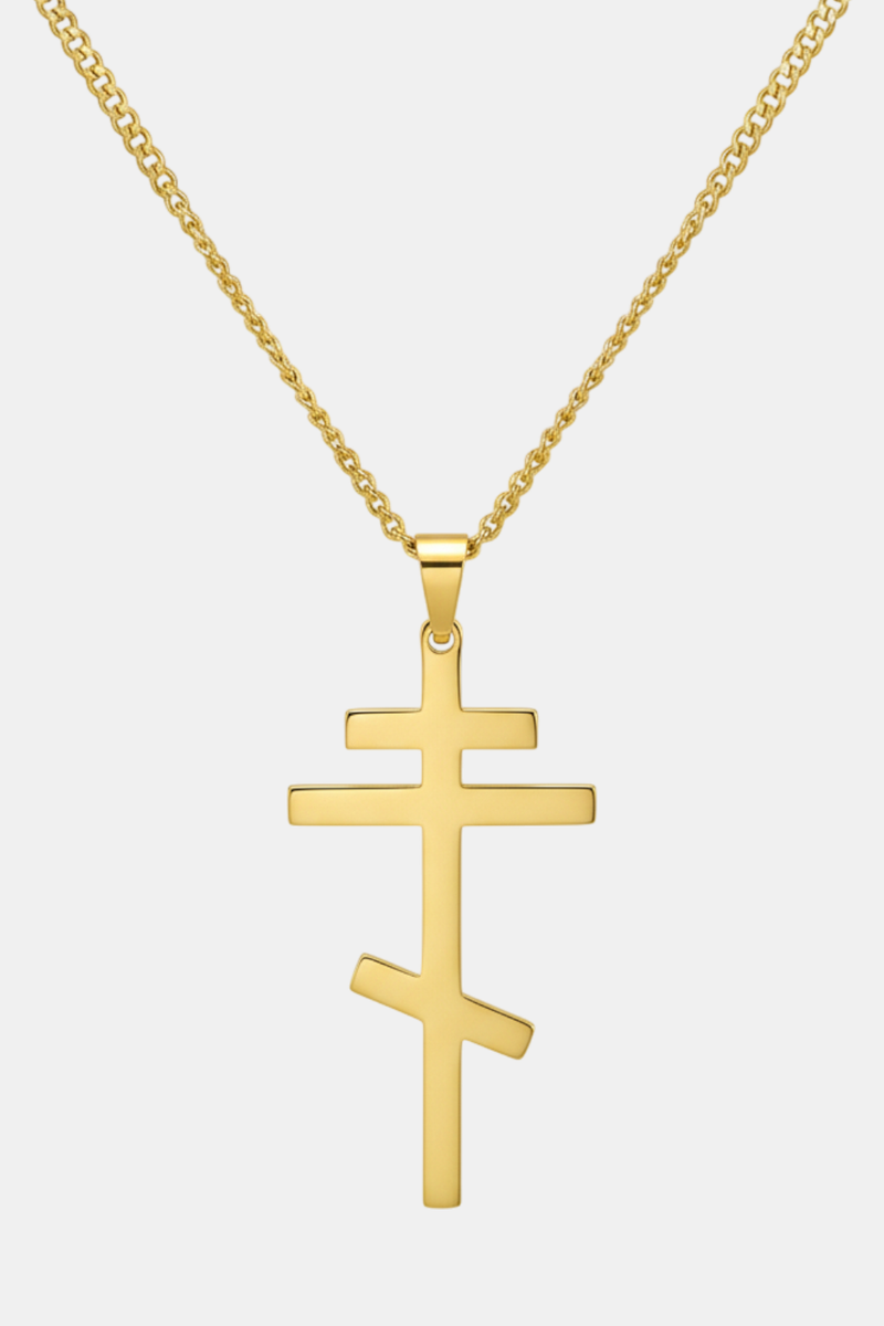 Orthodox Cross Necklace<br> Gold Plated