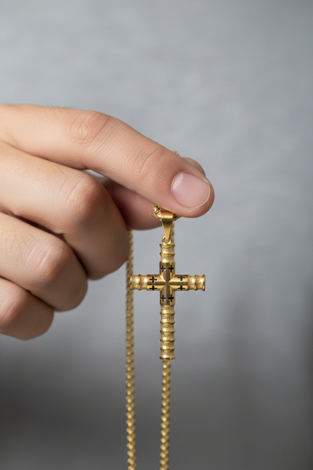 Collar Cruz<br> Circular Oro